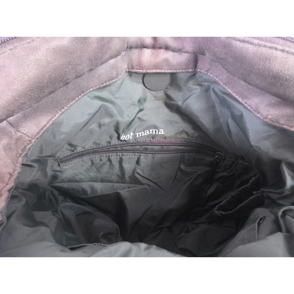 Wendy Bellissimo Pink Green Camo Diaper Bag Faux Suede Messenger Crossbody Brown